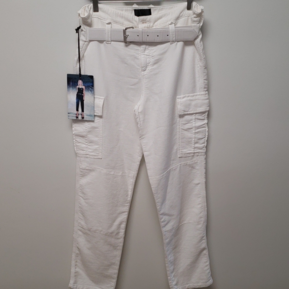 RTA WHITE CARGO COTTON PANTS SIZE MEDIUM